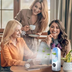 Bladloze ventilator - 6-traps wind- en timerfunctie - koelventilator - USB-multifunctionele conditioner - led-display - bladloze verticale ventilator - geluidsarm - draagbare persoonlijke ventilator voor - Wit — thumbnail 3