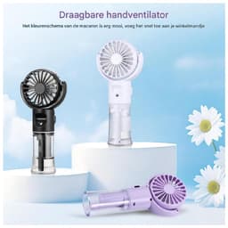 GELLDG Draagbare Ventilator met Waterreservoir - USB Oplaadbare Mini Ventilator 4 Snelheden - Transparant Waterniveau - Geschikt voor Buitengebruik en Reizen - Kunststof - 16x7x4cm — thumbnail 4