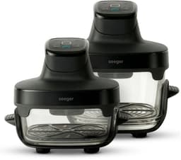 Seeger ClearFry - Glazen Airfryer - 6 Programma's - PFAS-Vrij - 60°C Tot 200°C - 2.5L + 4.5L Glazen Containers - Zwart — thumbnail 2
