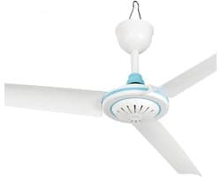 Draagbare 12V Plafondventilator - Ø 50 cm - Mini Hangventilator voor Camping, Camper, Tent en Boot - Stil & Energiezuinig - Wit/Blauw