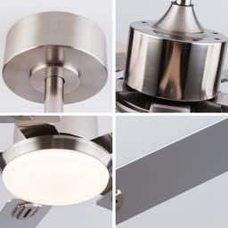 HAUSS SPOLE Plafondlamp Met Ventilator – Dimbaar En 3 Lichtkleuren – 132 x 132 x 45 cm – Metaal En Hout – Nikkel – Afstandsbediening — thumbnail 3