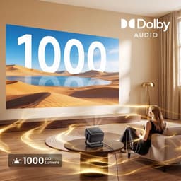 SnelShoppen - 4K Beamer Projector met Stand, Smart 1080P Full HD, 1000 ANSI Lumens, Draagbare Home Projector, Geschikt voor Netflix, WiFi5 Bluetooth, — thumbnail 5
