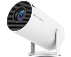 SnelShoppen - Beamer 4K Mini Projector Android 11.0 5G WiFi 6 BT 5.0 200 inch Full HD, Trapezoid Correctie, Mobiele Beamer, 180° Rotatie, Wit