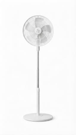 Statiefventilator - 70W – Tafelventilator – 5 Kunststof Bladen – 3 Snelheden – Ventilator - In Hoogte Verstelbaar – Wit — thumbnail 2