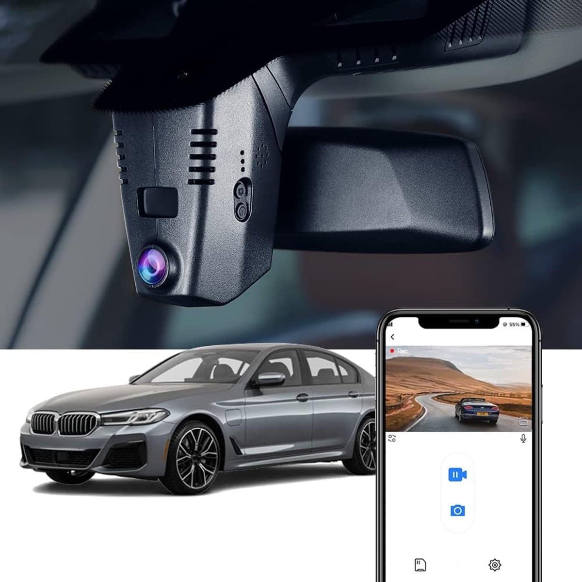 SnelShoppen - DashCam 4K voor BMW 5 Series 7 Series 6 Series Gran Turismo, Nachtzicht, G-Sensor, 64GB, Eenvoudige Installatie, Auto Accessoires — afbeelding 1