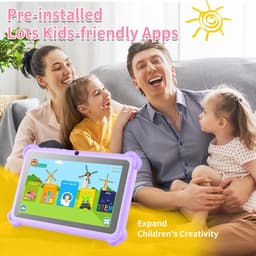 SnelShoppen - Kindertablet 7 Inch met Beschermhoes, Android Kids Tablet, 2GB RAM, 32GB ROM, Uitbreidbaar tot 256GB, WiFi, Bluetooth, Kindbescherming, — thumbnail 3