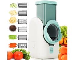 Elektrische groentesnijder - Keuken rasp - Snel koken - 6-in-1 functies - 12 x 17 x 28 cm - Wit