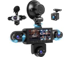 Thijox - 5-kanaals Dashcam Autocamera 3,16 inch IPS-scherm 360 Graden Rondomzicht met 1080P Full HD, Nachtzicht, Parkeerbewaking & Bewegingsdetectie v