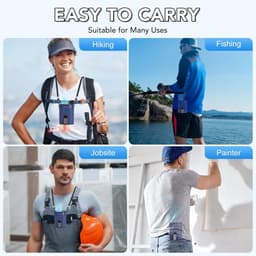 Draagbare Ventilator met Clip – 4-in-1 Tailleventilator – USB-C Oplaadbaar – 4 Snelheden – Stil – 3000 mAh Blauw — thumbnail 2