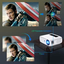 SnelShoppen - Native 1080p Full HD Beamer, 10.000L Thuisbioscoop Projector met 150.000 uur levensduur, Ondersteunt 4K, 350'' Display voor Smartphone, — thumbnail 3