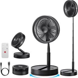 Staande Ventilator Opvouwbaar en Stil – 8000 mAh – 4 Snelheden – Afstandsbediening – Timer – USB-C — thumbnail 1