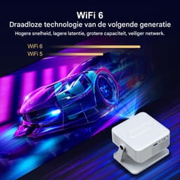 Mini Beamer 720P - Projector - Draadloze Projector - Android Beamer – WiFi 6 – Bluetooth 5.0 – Compact Formaat – Lage Geluidsproductie – Thuisbioscoop - 1 stuk - Wit — thumbnail 5
