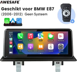 Awesafe Autoradio - Geschikt voor BMW 1 Serie E81 E82 E87 E88 2006 t/m 2012 - Linux Systeem - Draadloos CarPlay & Android Auto - Bluetooth WIFI - Radio Scherm - 10.25 Inch Multimedia Touchscreen - 2006 2007 2008 2009 2010 2011 2012 — thumbnail 1