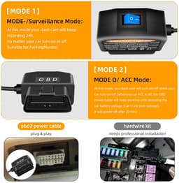 SnelShoppen - OBD Power Cable Dash Camera Hardwire Kit Type C USB, 24 Uur Surveillance, OBD2 naar Type C Adapter met Schakelaar, 12-24V voor Elektrisc — thumbnail 4