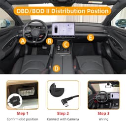 SnelShoppen - OBD Power Cable Dash Camera Hardwire Kit Type C USB, 24 Uur Surveillance, OBD2 naar Type C Adapter met Schakelaar, 12-24V voor Elektrisc — thumbnail 5