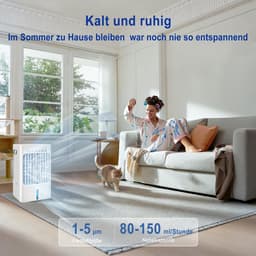 Mobiele Luchtkoeler met Waterkoeling – 4-in-1 Mini Aircooler met Waternevel, Luchtbevochtiger & Aromadiffuser – Draagbare Ventilator met Afstandsbediening – Voor Thuis, Kantoor en Slaapkamer — thumbnail 2