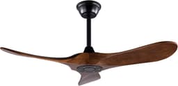 MODENUIT Plafondventilator – 107 cm – 3 Houten Bladen – Metaal en Hout – Zwart en Donker Walnoot — thumbnail 3