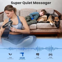 Massagepistool, massagepistool voor diepe weefselmassage voor pijnverlichting, percussieve spiermassagepistool voor atleten, draagbare elektrische rugmassager met 30 snelheidsniveaus en 9 massagekoppen (grijs) — thumbnail 3