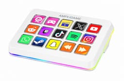 FIFINE D6 - Mixer - RGB Studio Controller - 15 LCD Aanpasbare Toetsen - Podcast / Streaming / Gaming - Inclusief Gratis Software - Wit — thumbnail 1