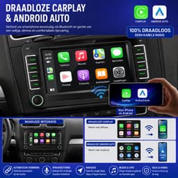 Carovix® Carplay autoradio geschikt voor volkswagen, seat, skoda - Apple Carplay & Android Auto (Draadloos) - Bluetooth - 7 inch HD Touchscreen - Navigatiesysteem auto - Achteruitrijcamera — thumbnail 2