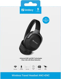 Sandberg 126-53 hoofdtelefoon/headset Draadloos Hoofdband Oproepen/muziek Bluetooth Zwart — thumbnail 3