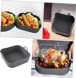 Bakplaat -airfryermat-kookgereedschap-bakplaten-Siliconen -keukenaccessoires-geschikt voor airfryers-grijs-20*20*6cm — thumbnail 6