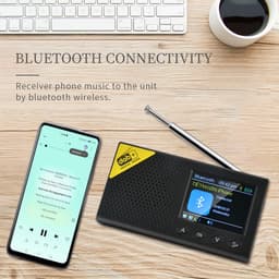 DAB digitale radio - radio - DAB radio - draagbare radio - Radio voor thuis - 1000mA - Zwart — thumbnail 4