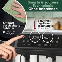 Heteluchtfriteuse met 2 compartimenten voor gelijktijdig koken | 9 liter — thumbnail 4