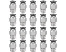 20x Rechte Pneumatische Connector PC4-M10 voor 3D Printer (4mm Buis, M10 Schroefdraad)