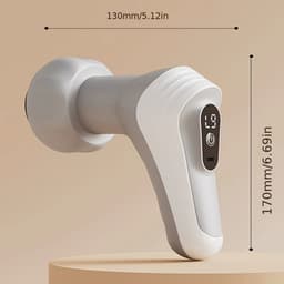 Moederdag Deze grijze fascie-massager is een full-body massager die kan worden gebruikt om de huid te verstevigen. Hij is uitgerust met vijf verwisselbare massagekoppen en biedt negen instelbare intensiteitsniveaus. — thumbnail 3