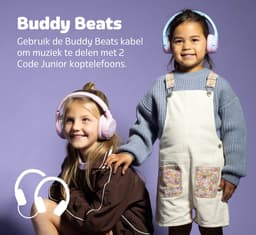 Fresh 'n Rebel Code Junior - Koptelefoon kind - Kinder koptelefoon - Draadloos (Bluetooth) & Bedraad – Inclusief Aux kabel (1m) - Wavy Water — thumbnail 4