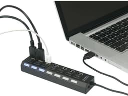 USB 2.0 Hub met 7 Poorten, Individueel Schakelbaar en Status-LEDs — thumbnail 2