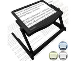 Grote 5x LED Vergrootglas Pagina met Licht - Handsfree Lezen voor Zien Ouderen en Hobby's