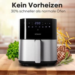 Airfryer 5 Liter met 8 Programma's en LED Display Zwart RVS — thumbnail 3