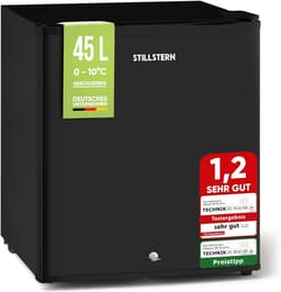 Stillstern - Mini-Koelkast - E - 45L - met Automatische Ontdooiing - Slot - Vriesvak - stil - ideaal voor keuken, kantoor, slaapkamer, hotels en kleine appartementen - Kleine koelkast - Minibar - Drankkoelkast — thumbnail 1