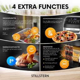 Stillstern Heteluchtfriteuse 12 l met led-touchscreen, XXL-receptenboek in het Duits, 12 programma's, voorverwarmen en warmhouden, 1800 W heteluchtfriteuse Air Fryer XXL zonder olie Drogen Minibakoven Campinggrill — thumbnail 2