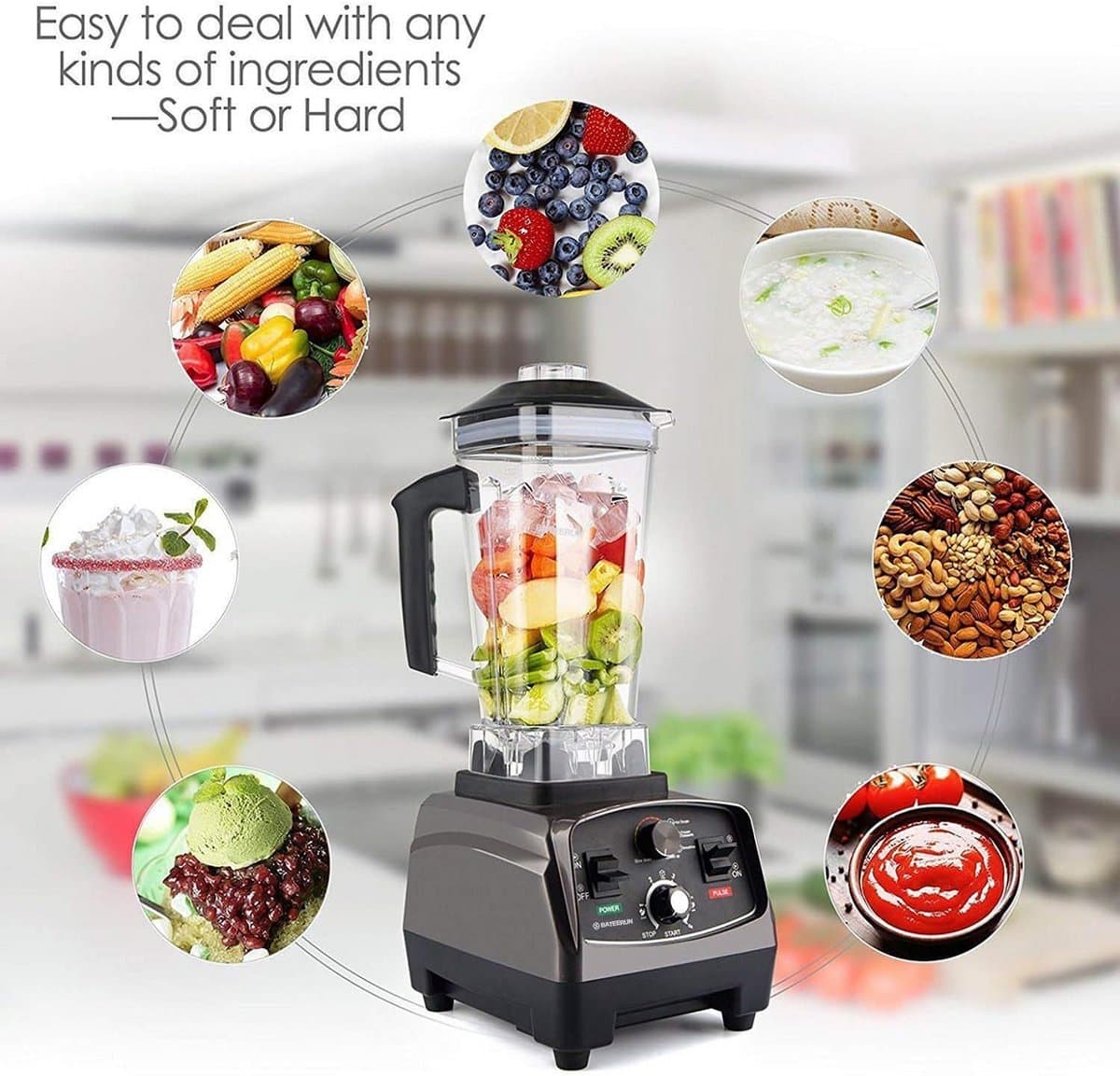 Krachtige Professionele Blender 2200W - Smoothie Maker met Timer & Tritan Kan — afbeelding 1