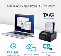 Standalone HDD/SSD Eraser met USB 3.0 - 9 Veiliginspanningsmodi en LCD-display — thumbnail 5