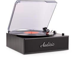 Retro platenspeler - Audizio Reno - Bluetooth platenspeler - LP speler met auto-stop - Zwart