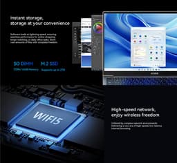 Acmine 17.3 inch IPS Full HD Laptop - lntel N150 - 16GB DDR4 RAM - 1 TB SSD - Windows 11 Pro - WiFi - BT5.0 - Grijs — thumbnail 4