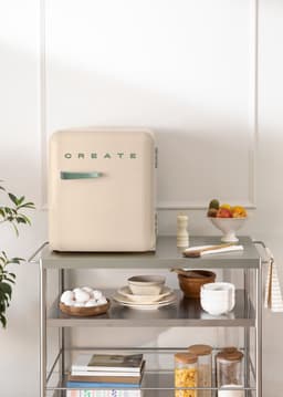 CREATE - Koelkast in retrostijl - Zand - Handvat Sage - FRIDGE RETRO 48L — thumbnail 6