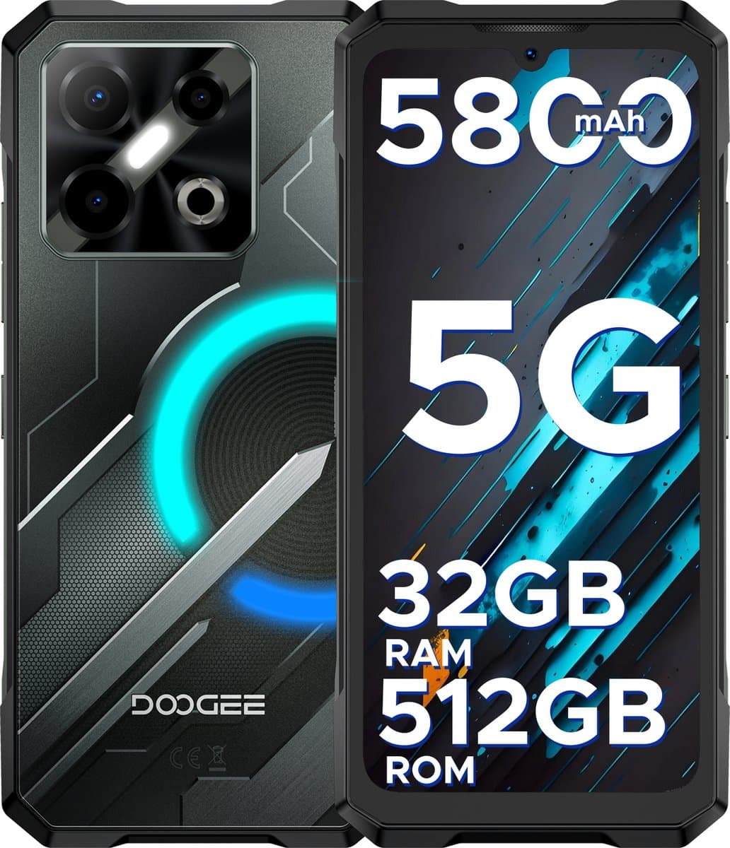 DOOGEE Blade GT Pro 5G - Outdoortelefoon - Outdoor smartphone - 32 GB RAM +512 GB ROM/2TB TF - Dimension 7025 - 6,72 inth FHD 120 Hz - LED lichteffecten - 100MP AI-camera/32 MP - 5800 mAh/18W - Vingerafdruk- Face ID - NFC - Zwart — afbeelding 1