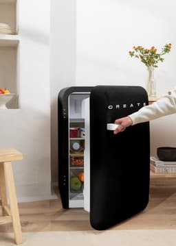 CREATE - Koelkast in retrostijl - Zwart - Handvat Gebroken wit - FRIDGE RETRO 107L — thumbnail 5
