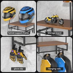 Helmhouder Wandmontagestandaard voor Motoraccessoires en Helmhanger — thumbnail 2