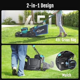 Accu grasmaaier tot 675 m² met 41 cm snijbreedte, 36V, borstelloos, 7-traps hoogteverstelling, inclusief mulchwig en 45L opvangzak — thumbnail 4