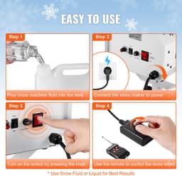 Sneeuwmachine, 1200 W, Met Verstelbare Standaard voor Fantastische Sneeuwval — thumbnail 3