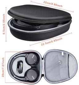 Hoesje Compatibel met Soundcore Q45 Q35 Q30 Q20 Hoofdtelefoons - Vervangende Beschermende Hard Shell Reiszak met Kabelopslag — thumbnail 5