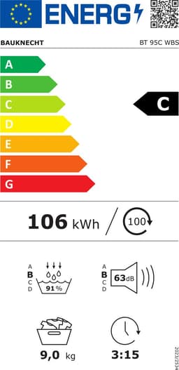 Bauknecht BT 95C WBS | Warmtepompdroger | 9 kg | C | Taaldisplay Duits — thumbnail 2