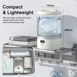 Mini draadloze wasmachine, Geschikt voor het wassen van ondergoed, sokken en draagbare kleding Geschikt voor huisdieren; elektrische mini-wasmachine met een inhoud van 1,5 liter. — thumbnail 5