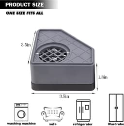 4 trillingsdempende pads voor wasmachines - zeer slijtvaste vierkante rubberen voetjes — thumbnail 5